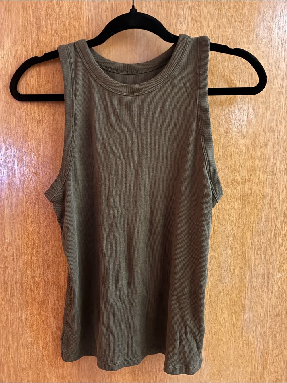 a new day Olive Green Ribbed Tank Top